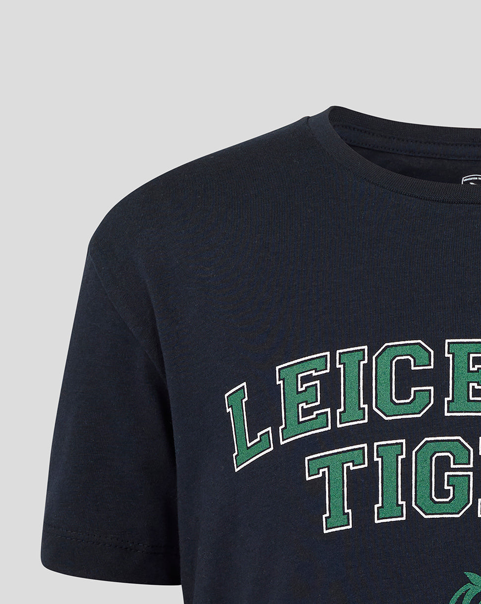 Leicester Tigers Junior 25/26 Varsity Short Sleeve T-Shirt - Navy