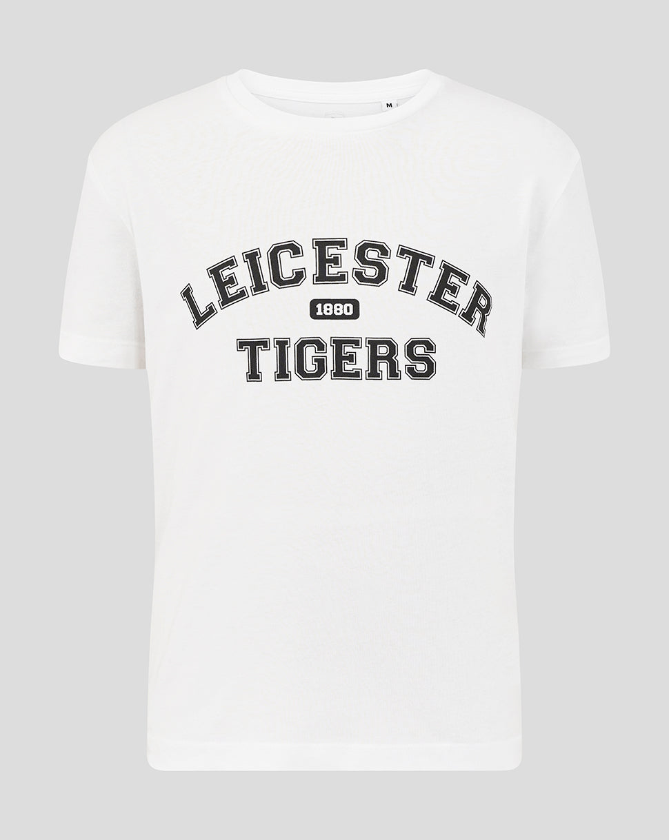 Leicester Tigers Junior 25/26 Varsity Short Sleeve T-Shirt - White