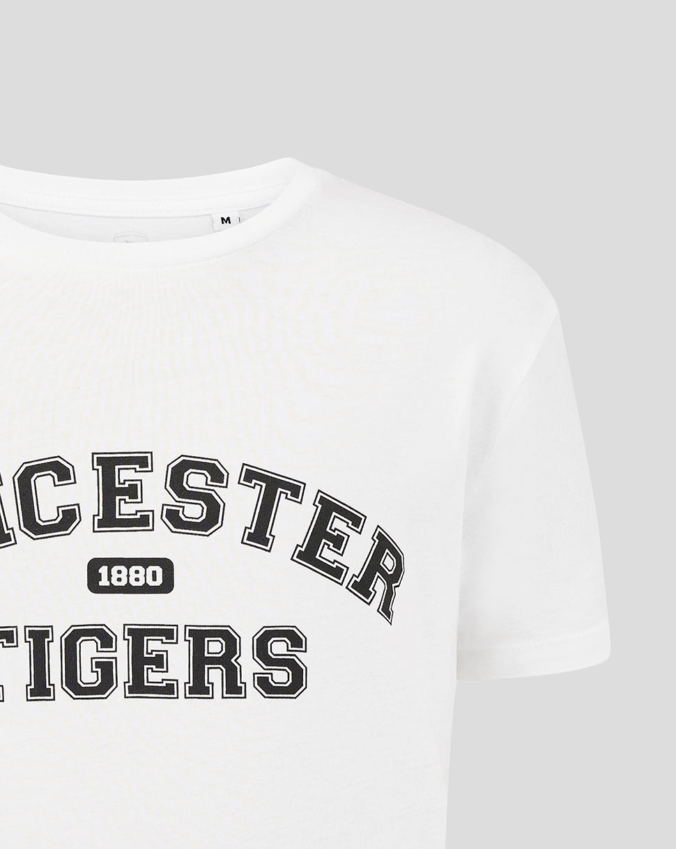 Leicester Tigers Junior 25/26 Varsity Short Sleeve T-Shirt - White