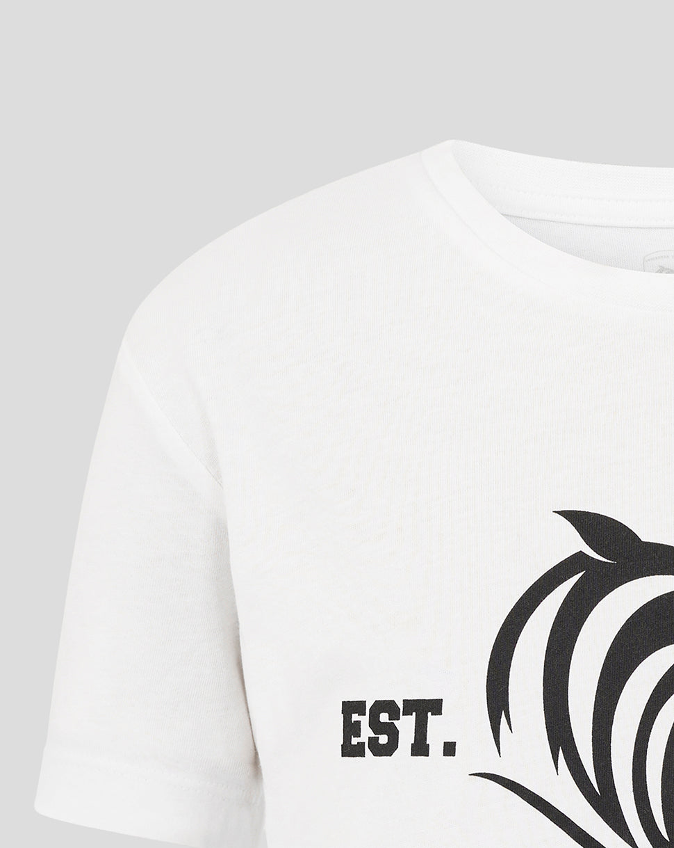 Leicester Tigers Junior 25/26 Varsity 1880 Short Sleeve T-Shirt - White - White