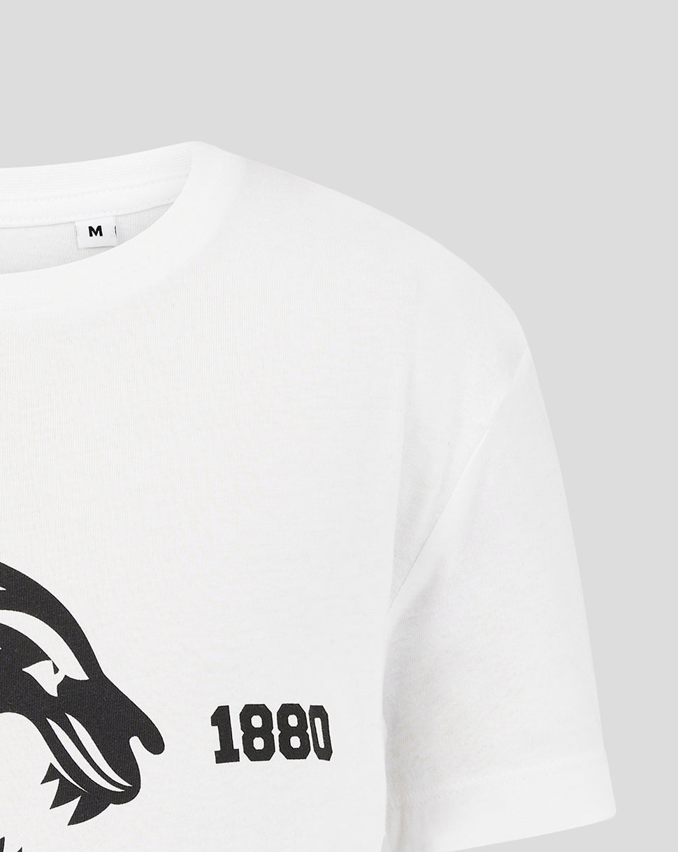 Leicester Tigers Junior 25/26 Varsity 1880 Short Sleeve T-Shirt - White - White