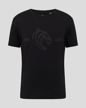 Leicester Tigers Junior 25/26 Varsity 1880 Short Sleeve T-Shirt - Black
