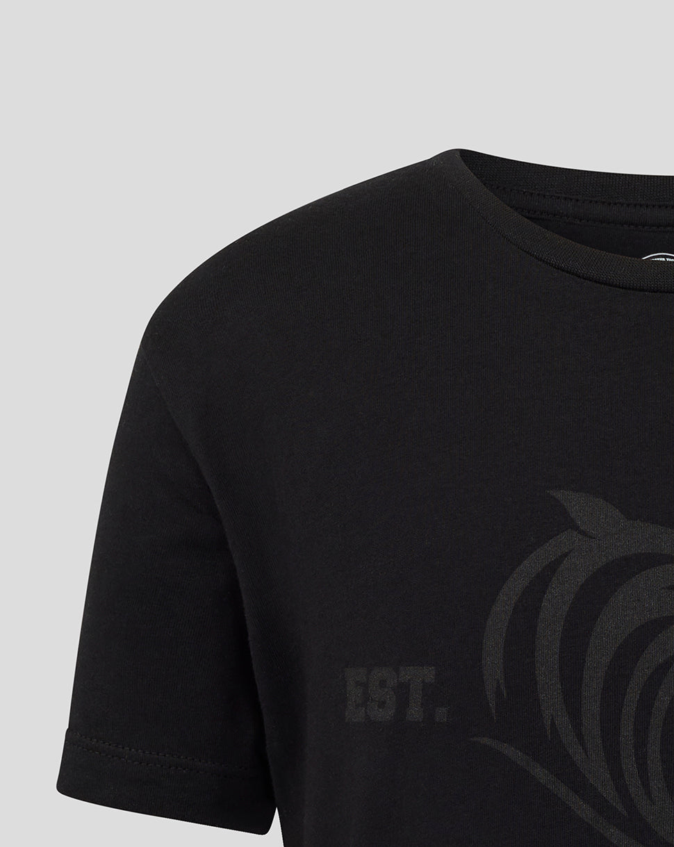 Leicester Tigers Junior 25/26 Varsity 1880 Short Sleeve T-Shirt - Black