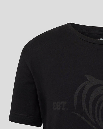 Leicester Tigers Junior 25/26 Varsity 1880 Short Sleeve T-Shirt - Black