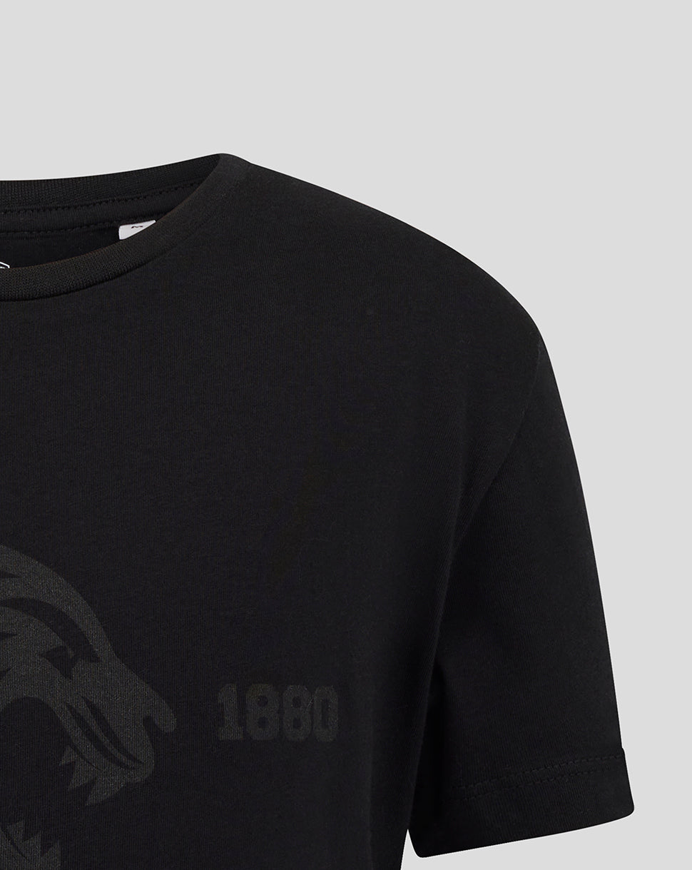 Leicester Tigers Junior 25/26 Varsity 1880 Short Sleeve T-Shirt - Black - Black