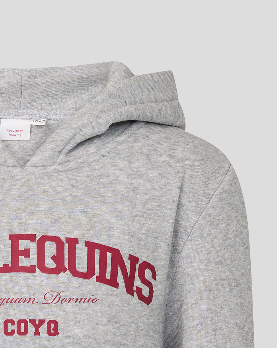 Harlequins Junior 25/26 Varsity Hoodie - Grey/Pink