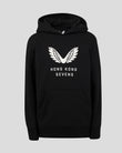 Black hoodie featuring white wing logo and Hong Kong Sevens branding on the chest