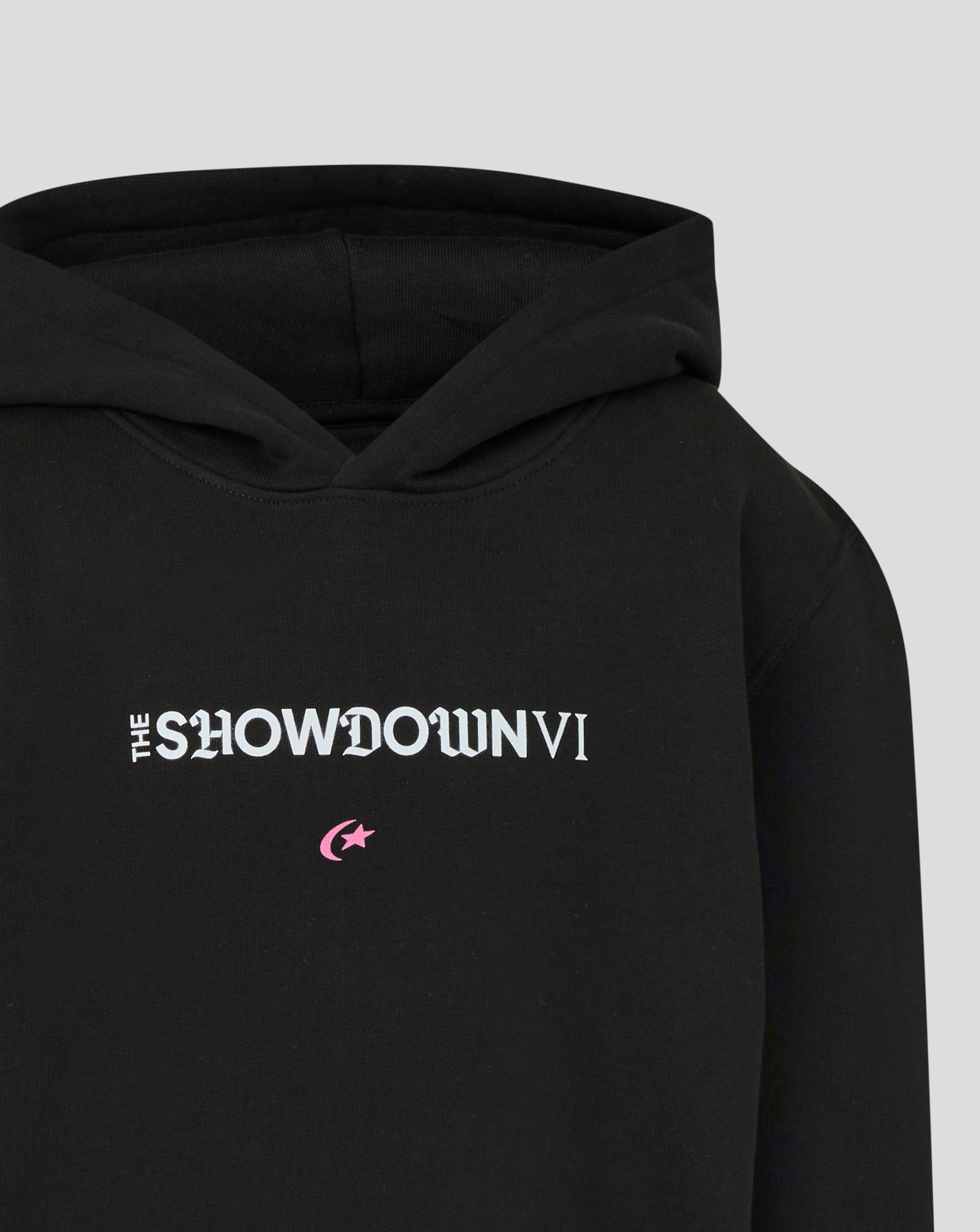 Black hoodie with 'The Showdown VI' logo on a gray background