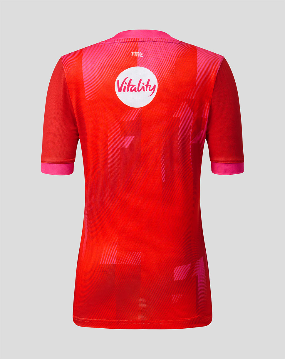 Welsh Fire The Hundred Junior 2026 Short Sleeve Stretch Jersey - Red