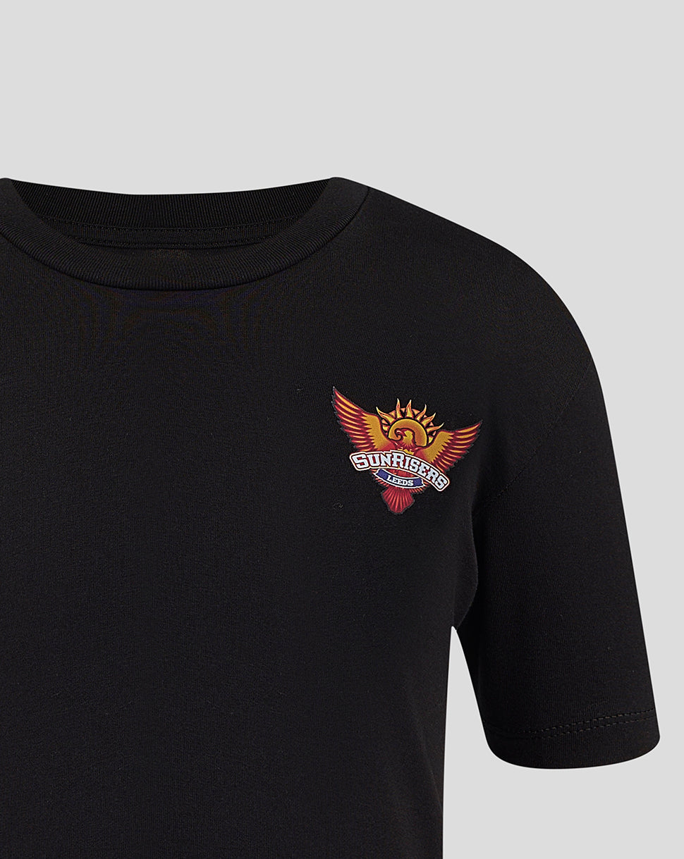 Juniors Sunrisers Leeds The Hundred Small Wings T-Shirt 2026 - Black