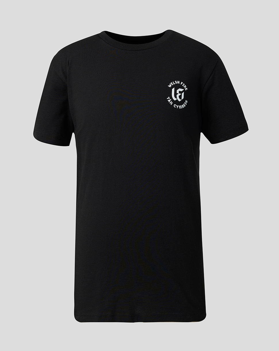 Juniors Welsh Fire Fuel The Fire T-Shirt Black