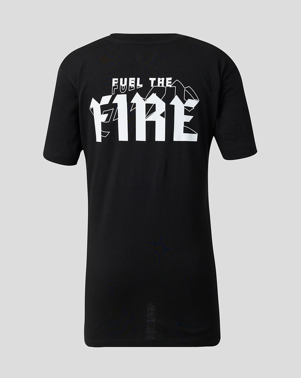 Juniors Welsh Fire Fuel The Fire T-Shirt Black