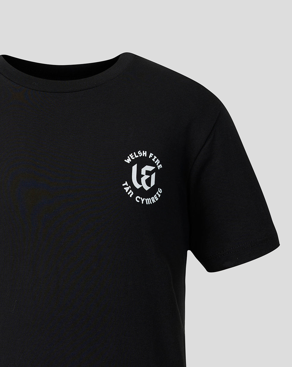 Juniors Welsh Fire Fuel The Fire T-Shirt Black