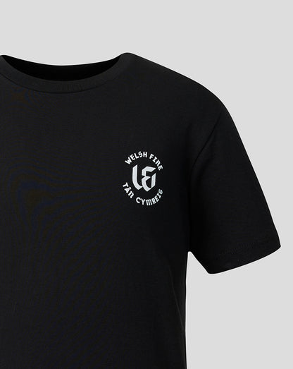 Juniors Welsh Fire Fuel The Fire T-Shirt Black