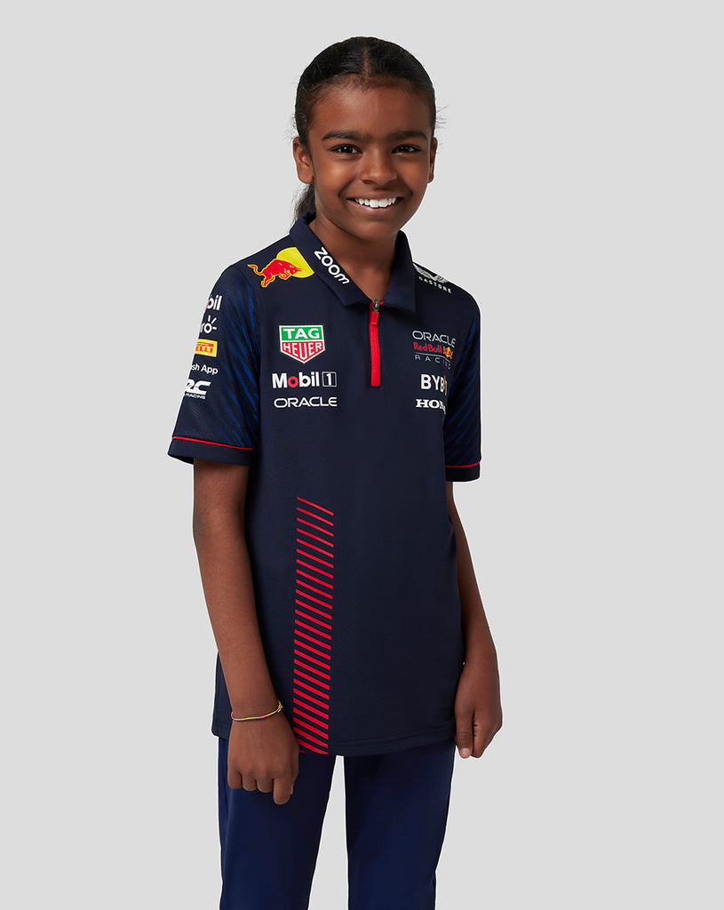 Junior Oracle Red Bull Racing Short Sleeve Polo Shirt - Night Sky