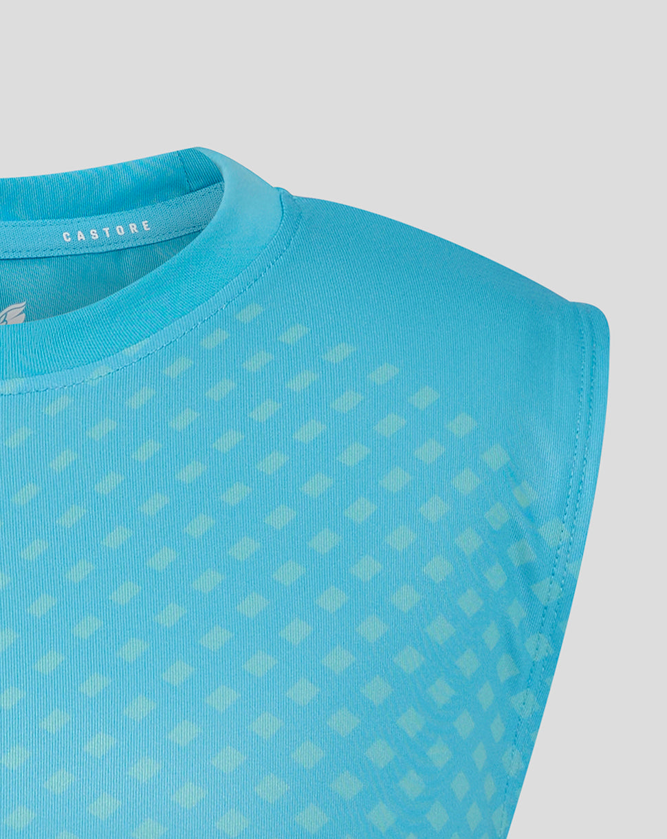Geometric Printed ss Training Tee - Aquarius / Bachelor Button