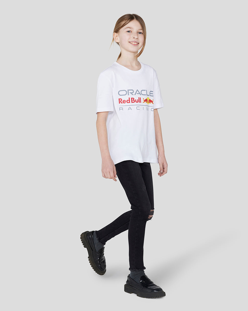 Oracle Red Bull Racing Junior Large Front Logo T-Shirt - White - White
