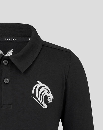 Leicester Tigers Junior 25/26 Short Sleeve Training Polo - Caviar