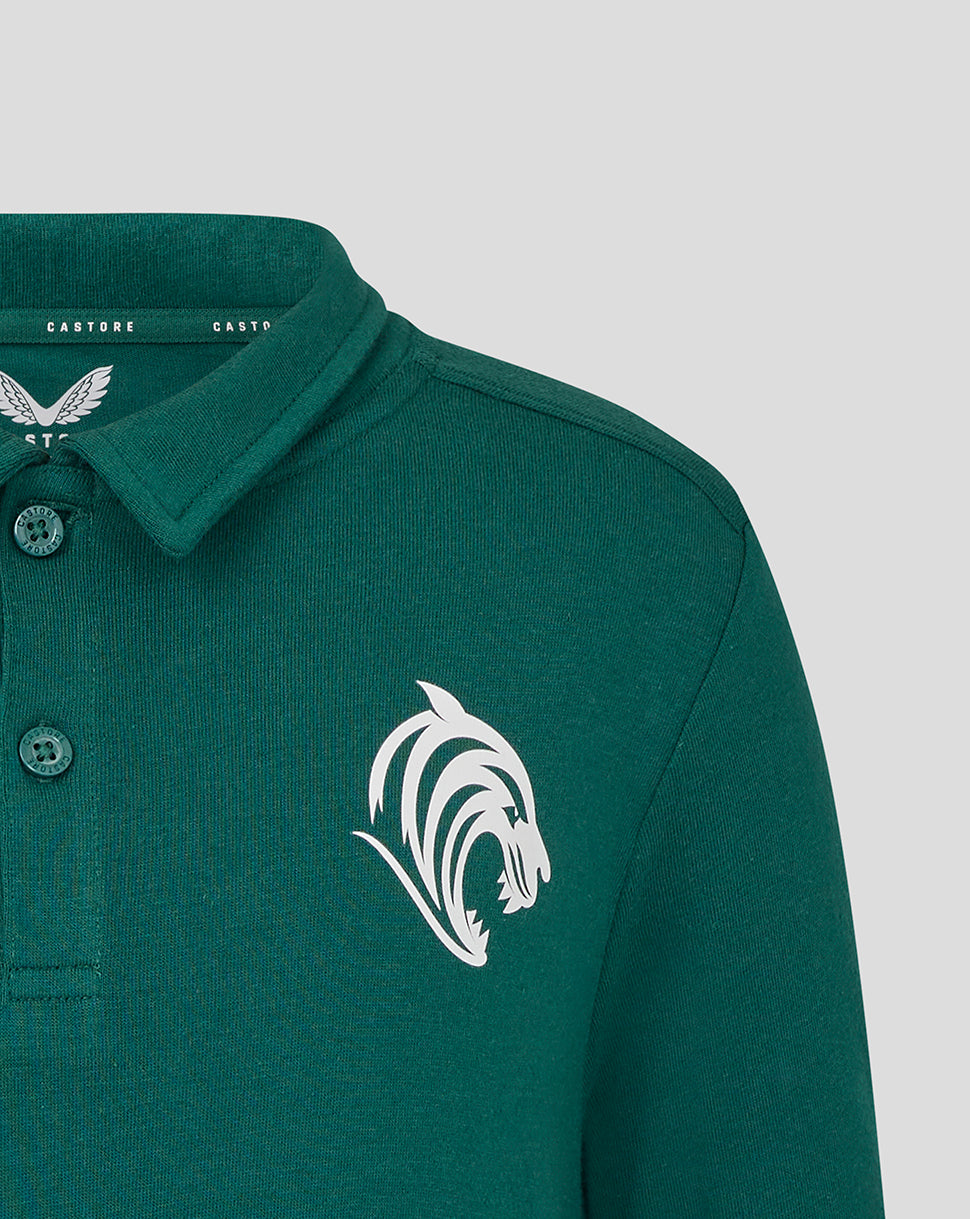 Leicester Tigers Junior 25/26 Short Sleeve Training Polo - Botanical - Botanical Garden