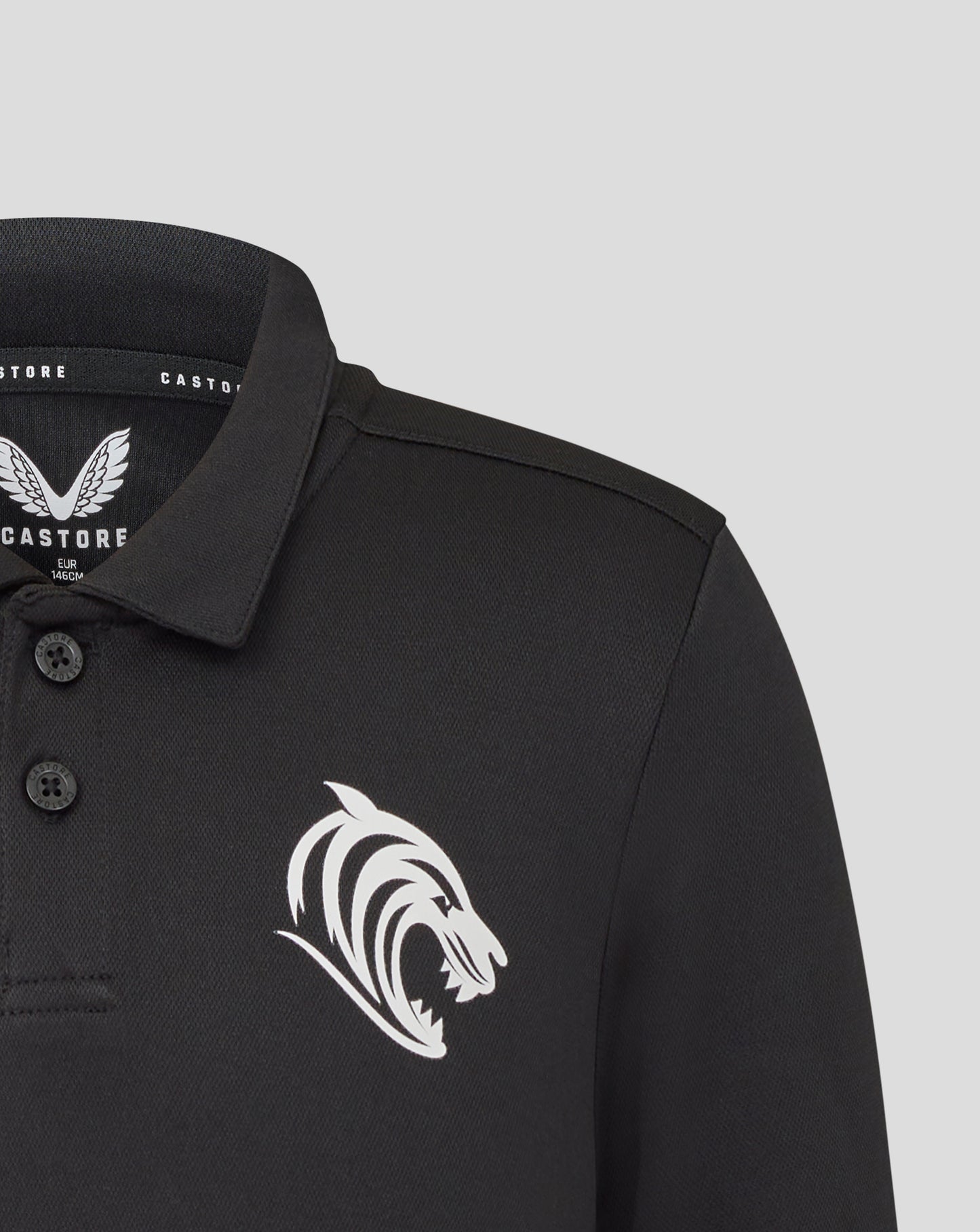 Leicester Tigers Junior 25/26 Short Sleeve Training Polo - Caviar