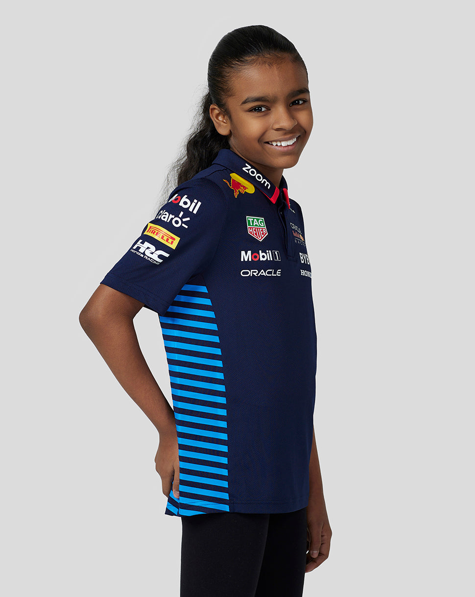 Oracle Red Bull Racing Junior Official Teamline Short Sleeve Polo Shirt - Night Sky