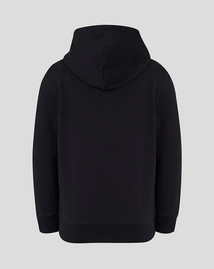 Leicester Tigers Junior 25/26 Travel Brushed Back Hoodie - Black