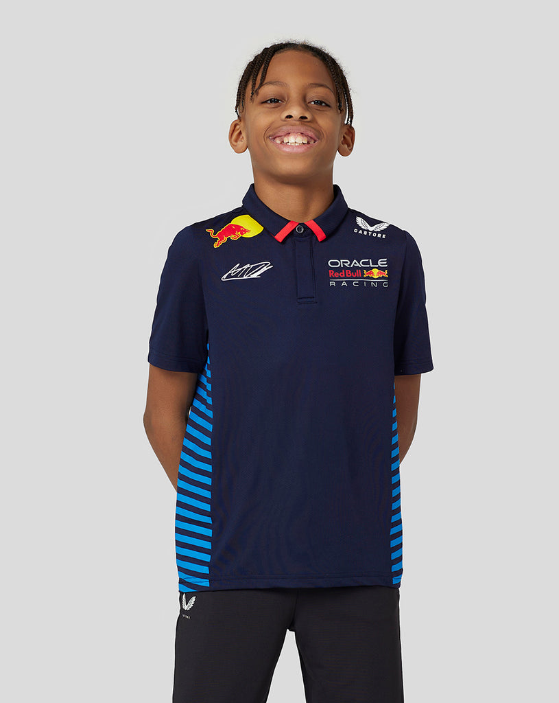 Oracle Red Bull Racing Junior Official Teamline Max Verstappen Short Sleeve Polo Shirt - Night Sky