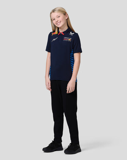 Oracle Red Bull Racing Junior Official Teamline Short Sleeve Polo Shirt Checo - Night Sky