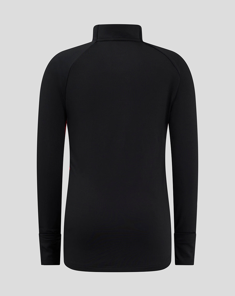 Saracens Junior 24/25 Matchday 1/4 Zip - Black/Red - Black/Red