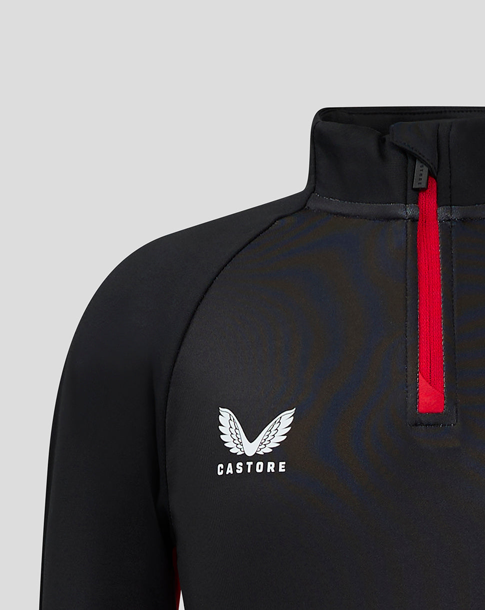 Saracens Junior 24/25 Matchday 1/4 Zip - Black/Red - Black/Red