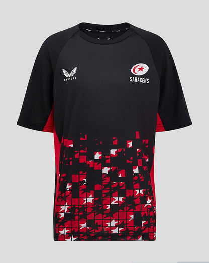 Saracens Junior 24/25 Matchday Short Sleeve Tee - Black/Red