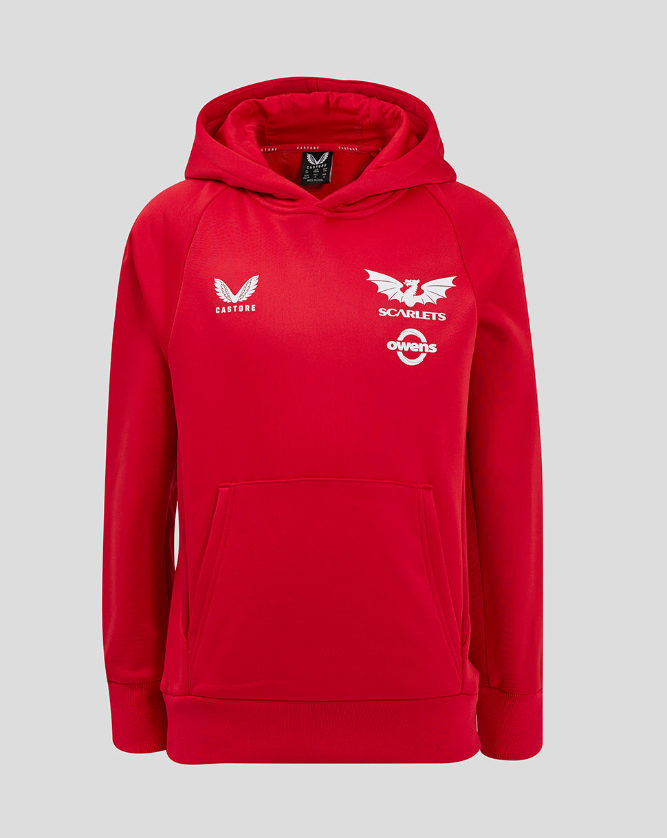Scarlets Junior 24/25 Pro Players Hoody - True Red/Barbados Cherry