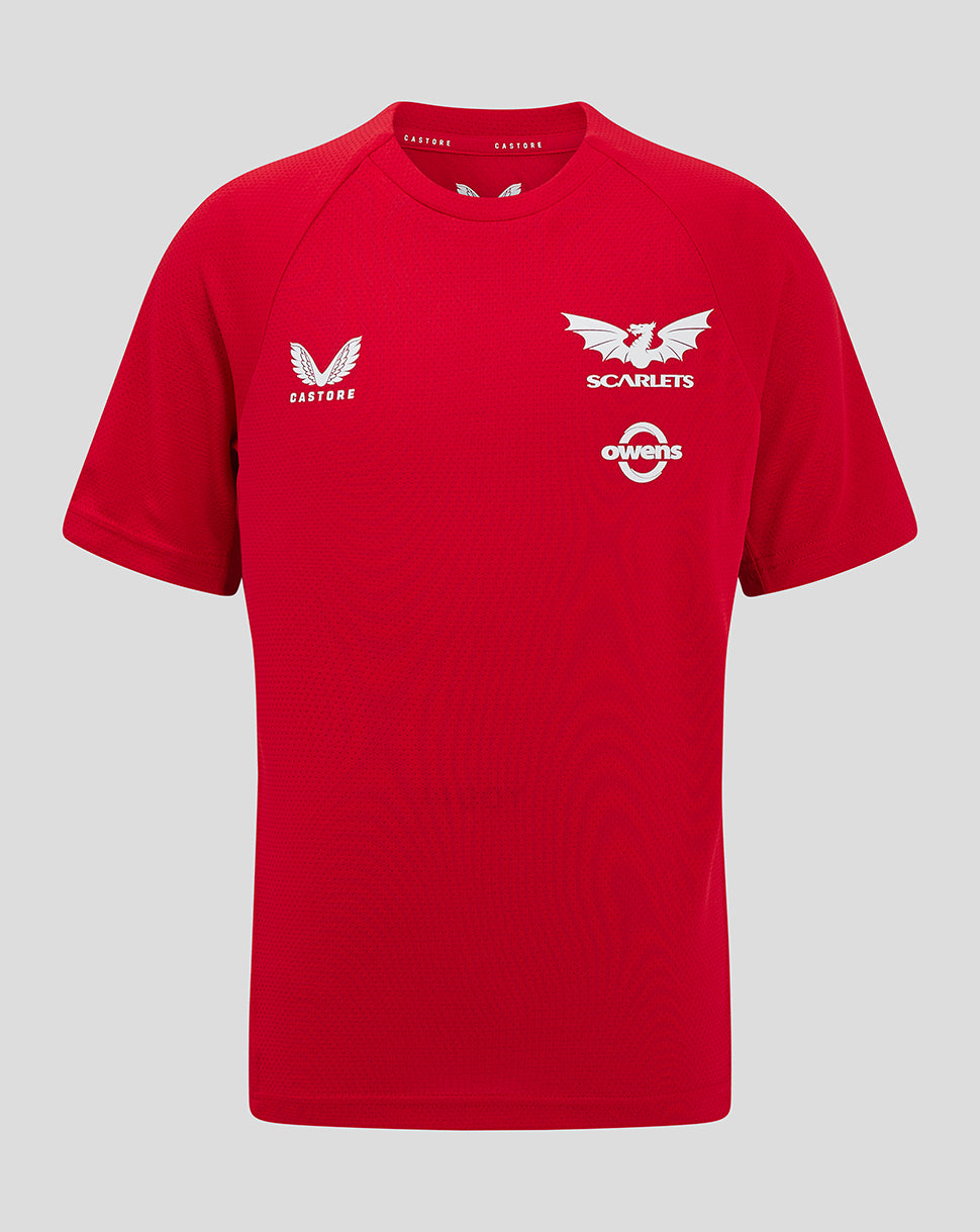 Scarlets Junior 24/25 Pro Players T-Shirt - True Red/Barbados Cherry