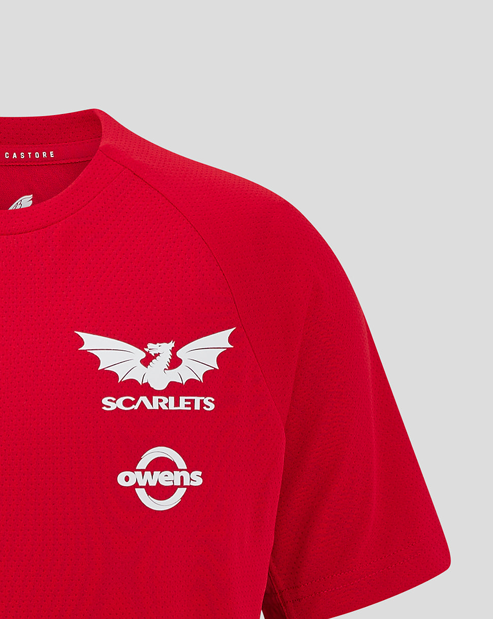 Scarlets Junior 24/25 Pro Players T-Shirt - True Red/Barbados Cherry