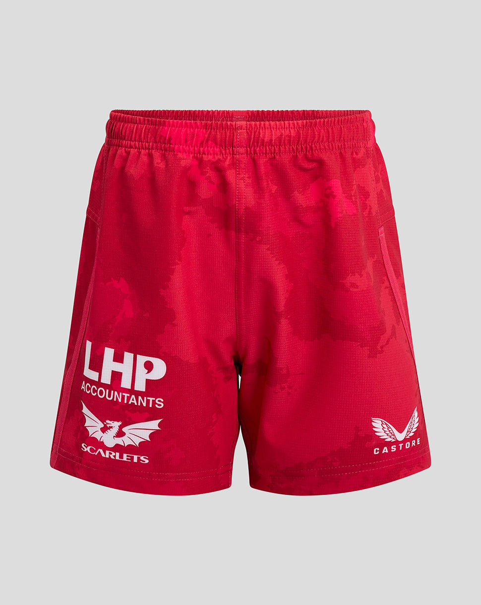 Scarlets Junior 24/25 Home Shorts - Scarlet/Scarlet Sage