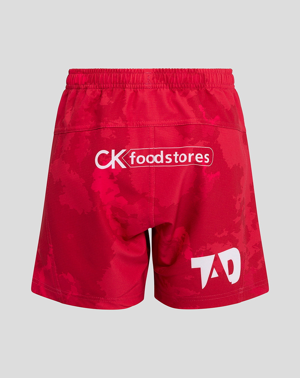 Scarlets Junior 24/25 Home Shorts - Scarlet/Scarlet Sage