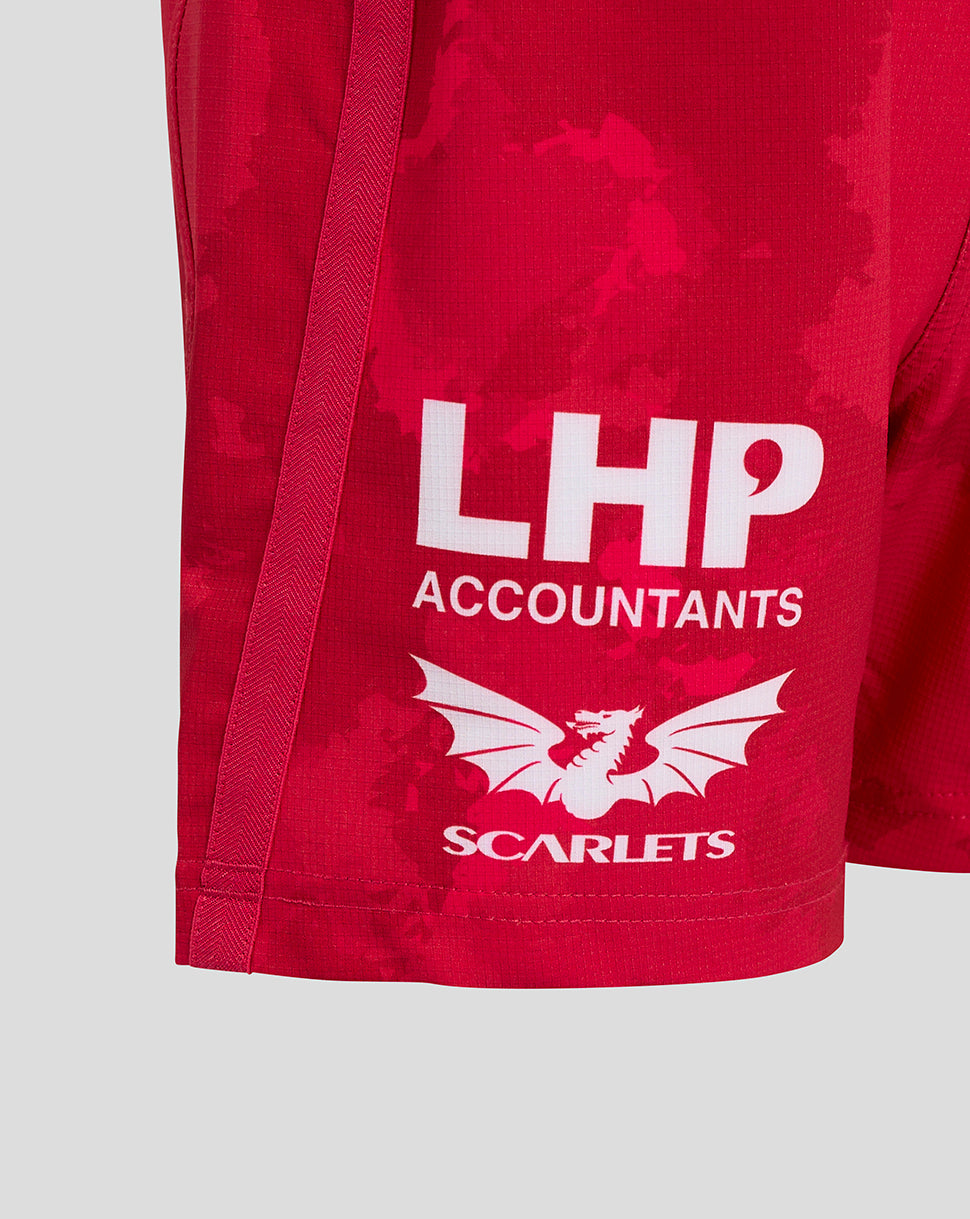 Scarlets Junior 24/25 Home Shorts - Scarlet/Scarlet Sage