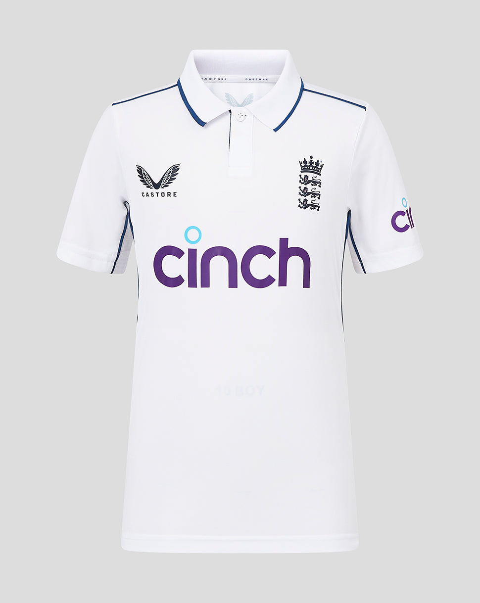 England Cricket 2024 Infant Test Short Sleeve Shirt - White