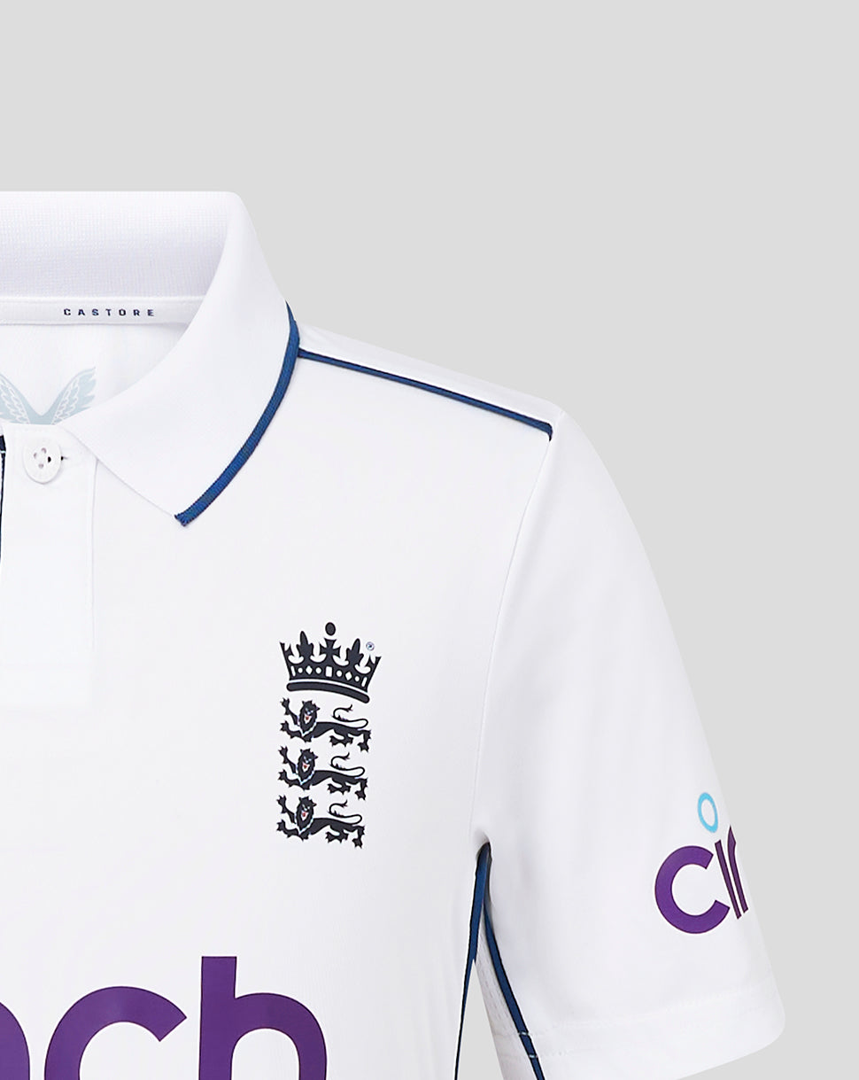 England Cricket 2024 Infant Test Short Sleeve Shirt - White