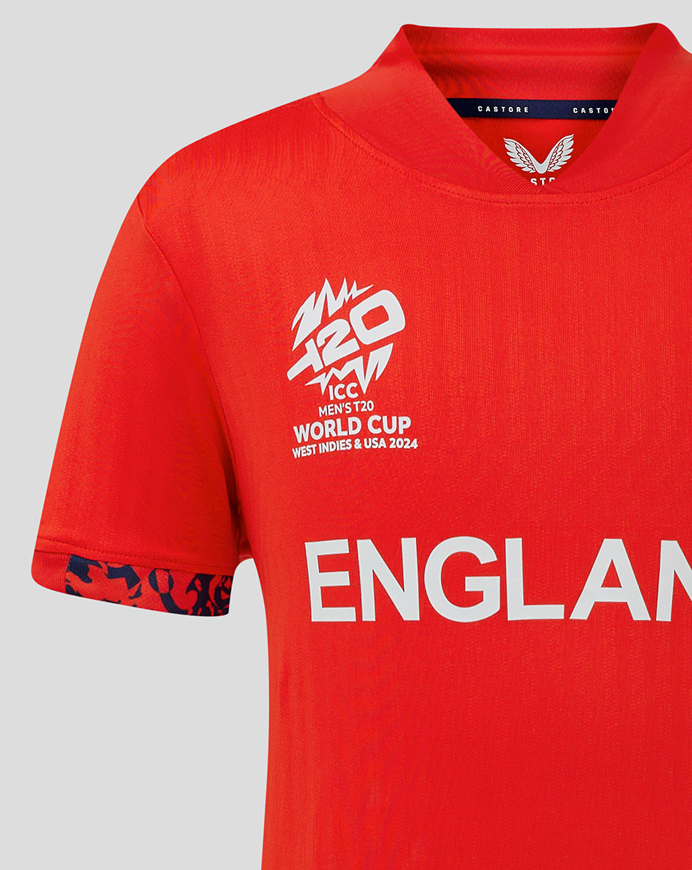 England Cricket Junior 24/25 T20 World Cup Shirt - Red