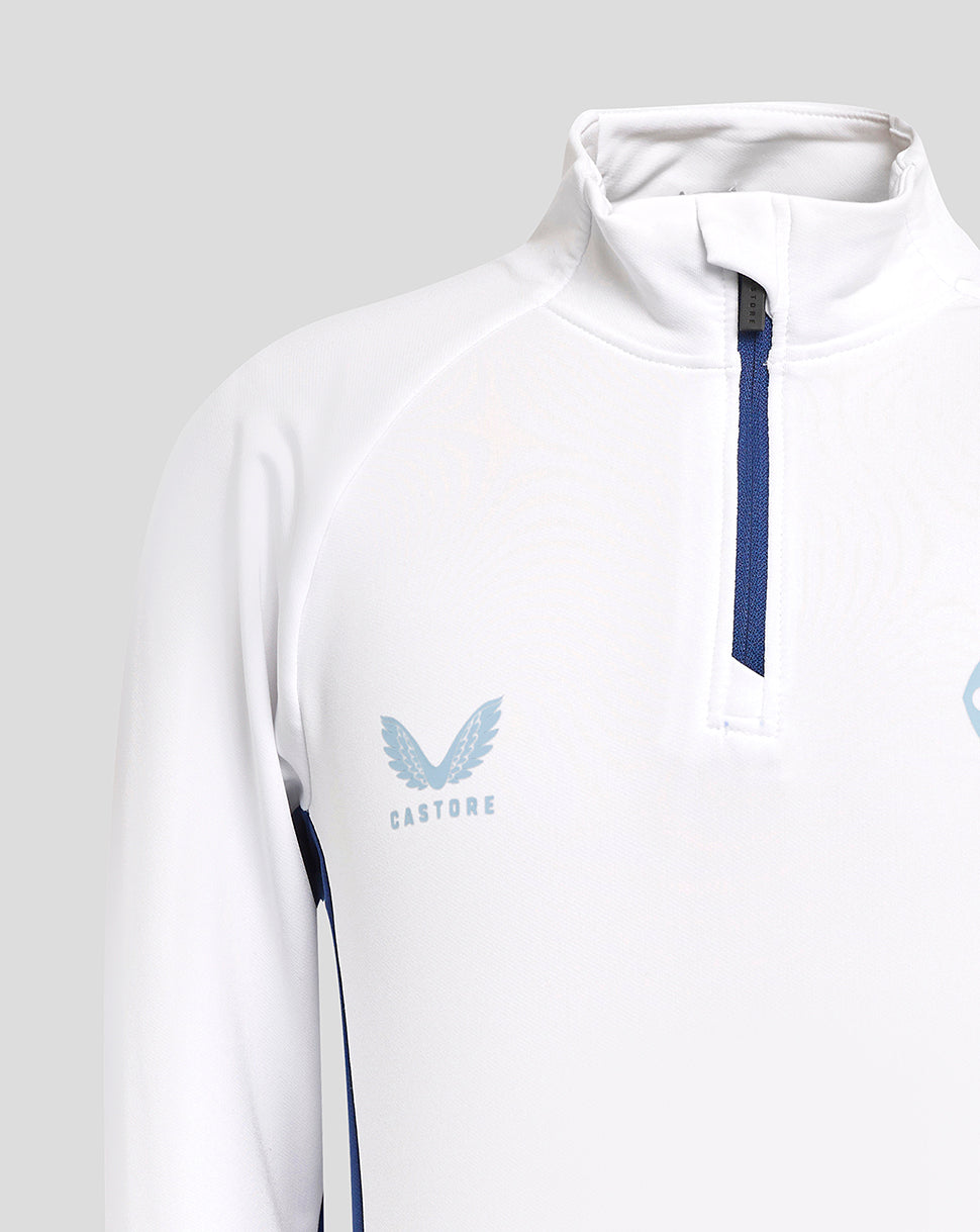 Rangers 24/25 Junior Pro Players 1/4 Zip Training Top - Brilliant White/Blue Depths