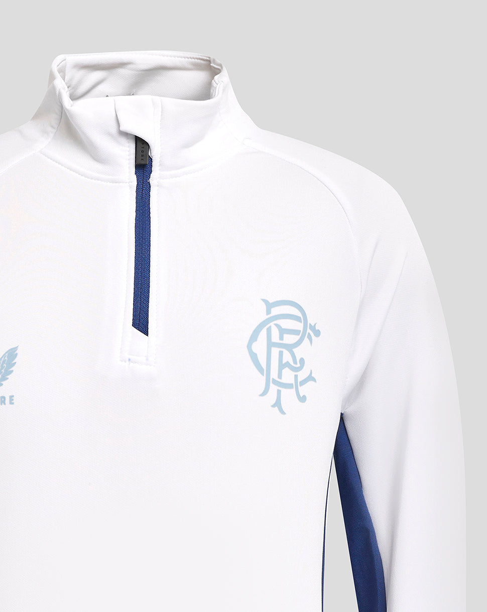 Rangers 24/25 Junior Pro Players 1/4 Zip Training Top - Brilliant White/Blue Depths