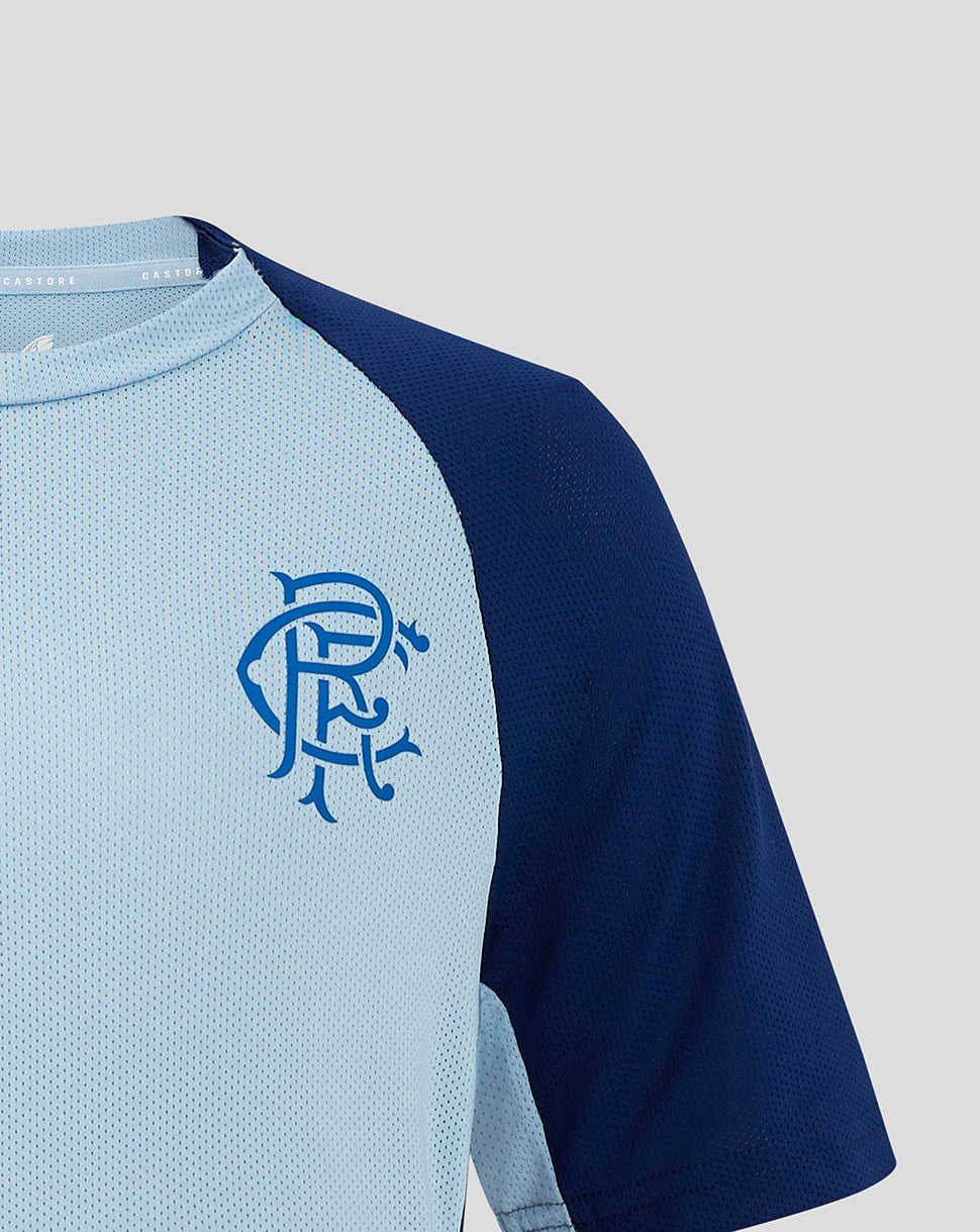 Rangers Junior 24/25 Pro Players Training Short Sleeve T-Shirts - Light Blue