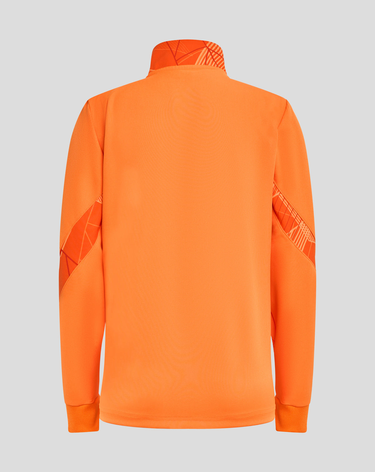 Back view of the orange Matchday Anthem Jacket showing a patterned inner collar.