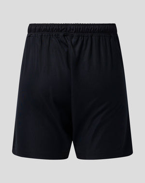 Navy Bayer 04 Leverkusen junior training shorts waistband close up