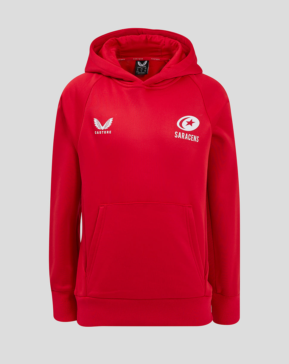 Saracens Junior 24/25 Training Overhead Hoody - Red - Red