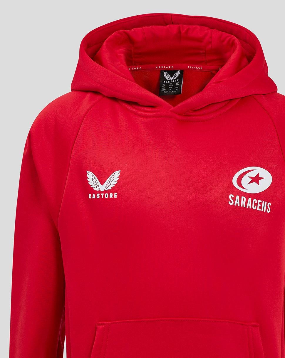 Saracens Junior 24/25 Training Overhead Hoody - Red - Red