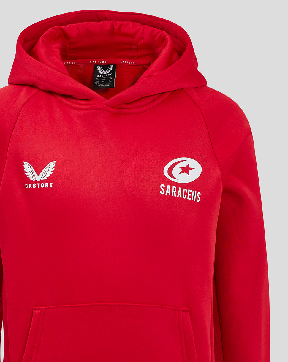 Saracens Junior 24/25 Training Overhead Hoody - Red - Red