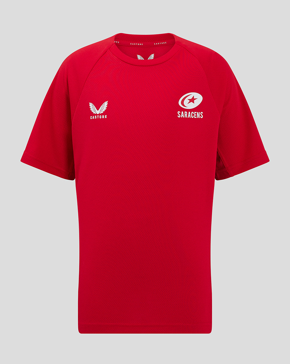 Saracens Junior 24/25 Training Short Sleeve Tee - Red - Red