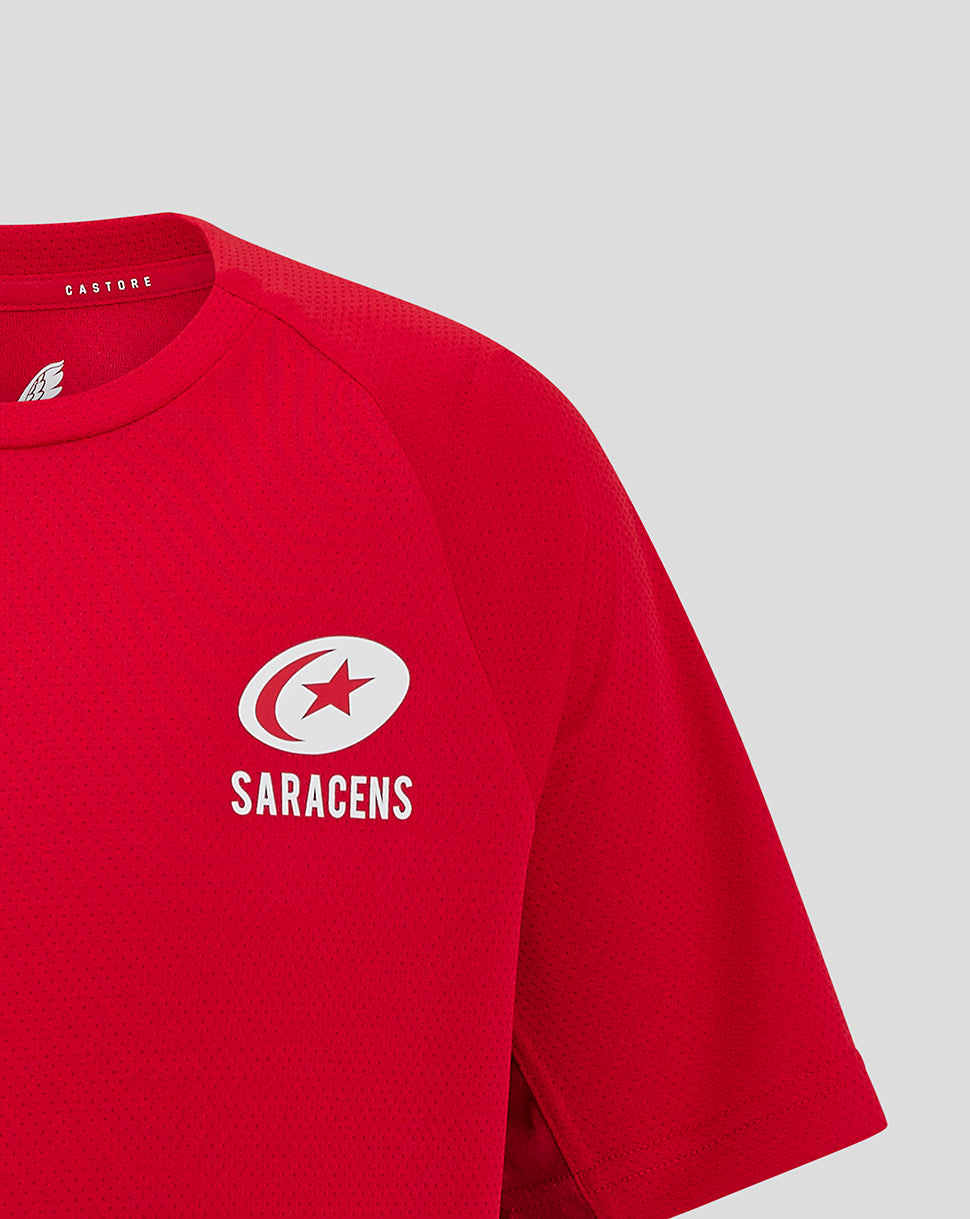 Saracens Junior 24/25 Training Short Sleeve Tee - Red - Red